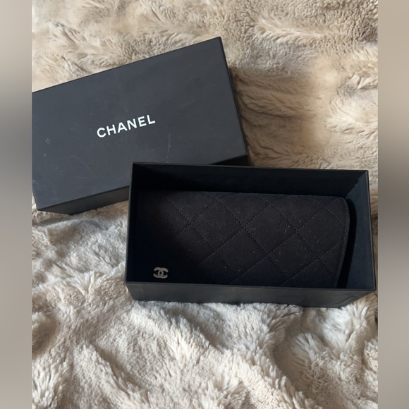 NEW | Chanel Black Gold Trim Sunnies With Quilted Case - Picture 2 of 11